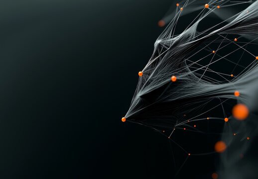 Background with futuristic geometric abstract grid, floating binary code screen, UI - User Interface Fui Grid Lines