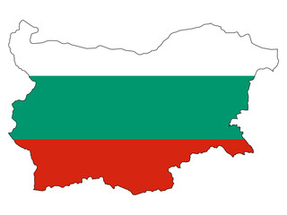 Bulgaria country map flag outline