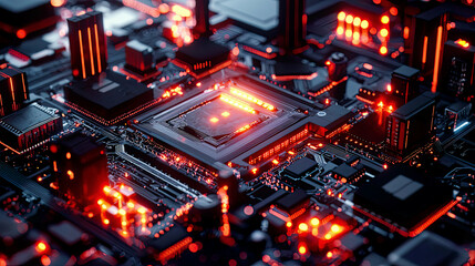 Obraz premium Hyper-realistic cybersecurity system with glowing multi-layer defense protecting sensitive networks