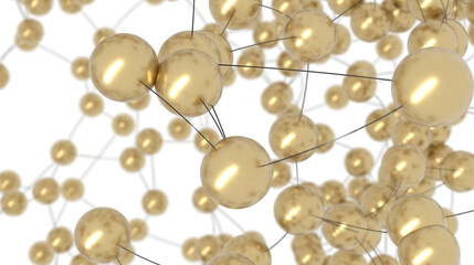 Abstract Golden Sphere Network Connection