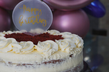 Red Velvet Birthday Cake with Cream Cheese Frosting