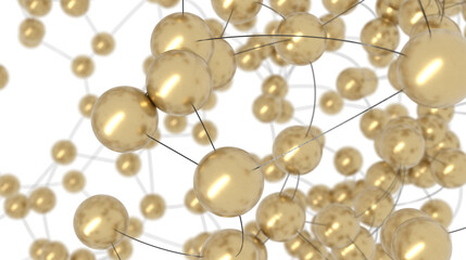 Abstract Golden Sphere Network Connection