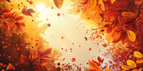 Autumnal Canopy: A Golden Embrace of Falling Leaves