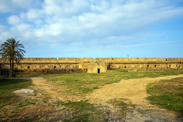 landscape of park and othello (famagusta, magosa)  Lusignan Kingdom castle walls  of Cyprus