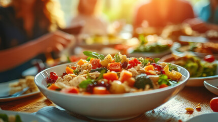 Vibrant Summer Salad Spread for a Fresh and Healthy Gathering. Generative ai