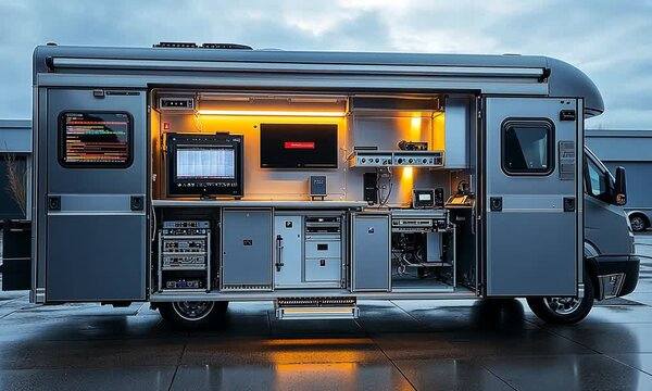 A high-tech mobile unit equipped for monitoring and analysis.