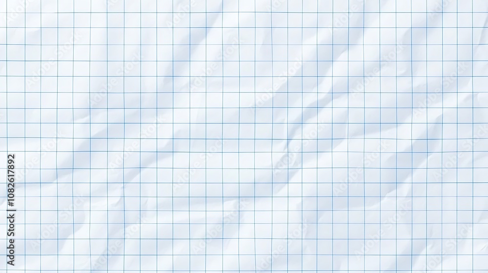 Poster a close-up view of crumpled graph paper creating a unique textured background