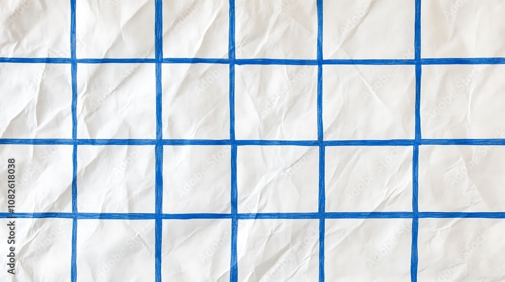 Poster a close-up view of crumpled graph paper creating a unique textured background