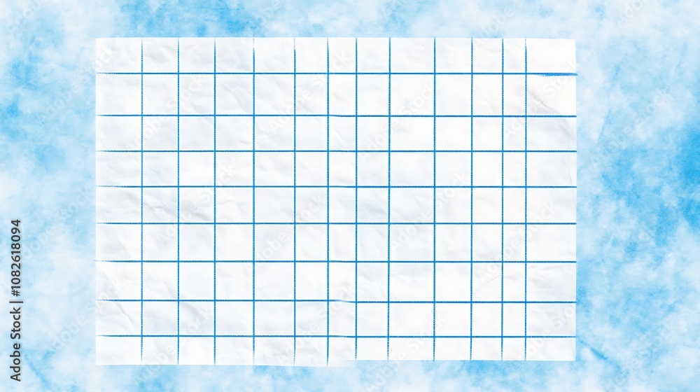 Poster a close-up view of crumpled graph paper creating a unique textured background
