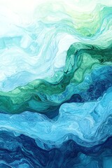 Obraz premium Abstract blue and green marble texture with fluid patterns