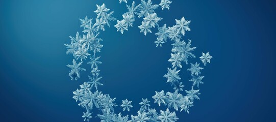 Obraz premium snow ice flower circle background, frozen 9