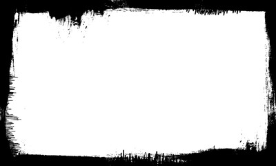 black brushed lines painting stroke blank frame border artistic grunge graphic element