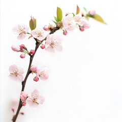 Fototapeta premium modern 2D doodle cartoon flower concept with open space for text, featuring whimsical floral and leafy elements on crisp white backgrounds.