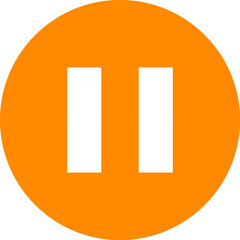 Orange Circle Stop Button Icon Png
