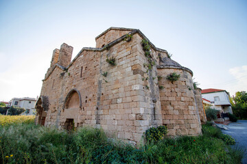 Facade of historical  Byzantine period Hagia Zoni church  Famagusta, Cyprus