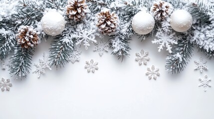 Elegant Christmas card design with snowflakes. Generative AI