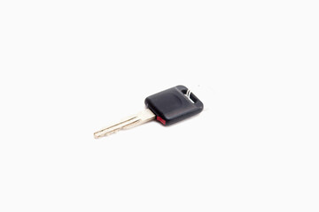 black metal car key on white background