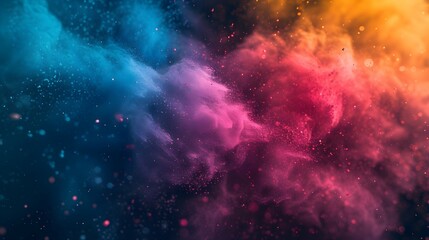 Fototapeta premium Colorful explosion rainbow holi paint splash, color powder explosion, AI generated image