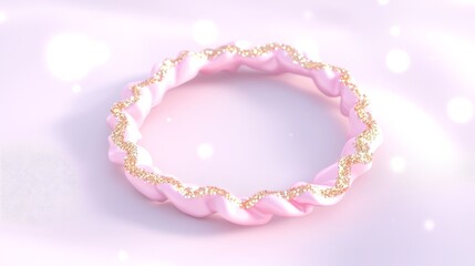 Obraz premium Elevate your christmas style with a beautiful pink twisted hair accessory for festive celebrations
