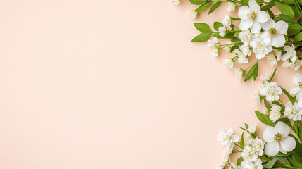 Delicate flowers arranged on soft pink background create serene atmosphere, perfect for condolence card or gentle message