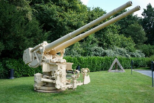 German SKC 33 Gun at The Battle of Normandy Museum. Bayeux, France, July 2023. 