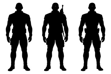 soldier full body silhouette vector illustration design on white background.