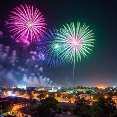 colorful fireworks in the night sky