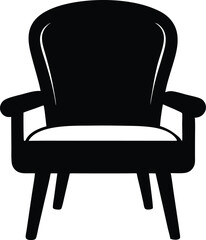 chair silhouette vector, chair icon, deck chair