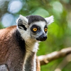 Fototapeta premium The Rich Biodiversity of Madagascar’s Rainforests, Home to Unique Wildlife Species Such as Lemurs