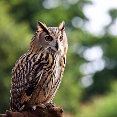 Fototapeta premium I want an image with a soft, neutral color palette and an animal, the owl, highlighted