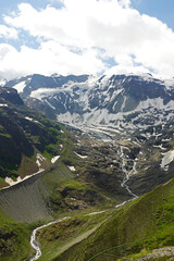 The view of Pitztal glacier from Fuldaweg, Pitztal valley, Austria
