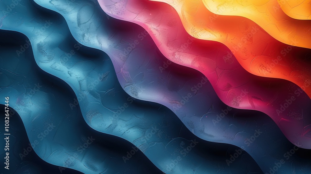 Aufkleber A series of undulating colors flow seamlessly into one another, showcasing vibrant shades of blue, pink, and orange that create a captivating visual effect
