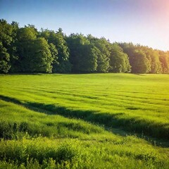 Fototapeta premium beautiful green grass in the field