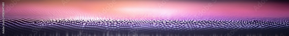 Fototapete A stunning display of colors in a smooth gradient backdrop features undulating waves of dots, creating an abstract digital landscape reminiscent of twilight
