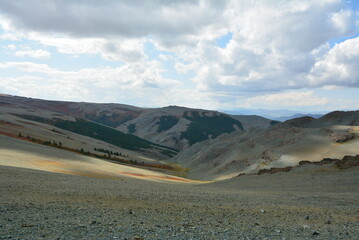 Mountains, beautiful steppes and nature in western Mongolia, Bayan Olgii province.