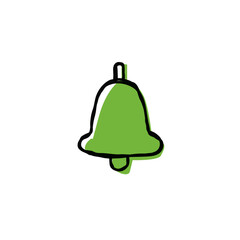 Hand drawn bell icon flat vector design