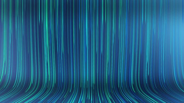 Animation Abstract background with colorful glowing neon lines. Lines background. Movement of lines up and down. 4K. looped
