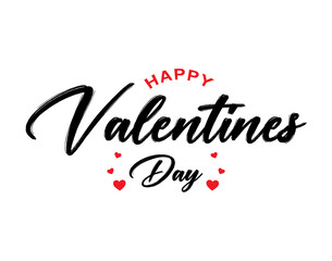 Happy Valentines Day lettering vector on white background.