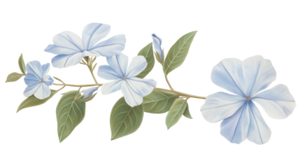White plumbago or Cape leadwort flower isolated on a white background