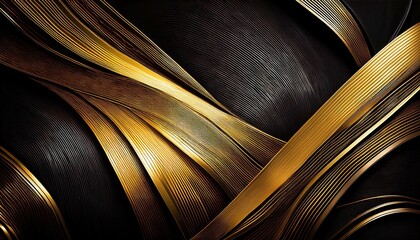 ゴージャスで抽象的な黒と金の背景画像（Gorgeous abstract black and gold background image）
