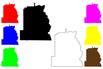 Asotin County, State of Washington (U.S. county, United States of America, USA, U.S., US) map vector illustration, scribble sketch Asotin map