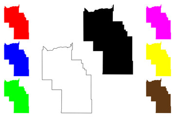 Fototapeta premium Columbia County, State of Washington (U.S. county, United States of America, USA, U.S., US) map vector illustration, scribble sketch Columbia map