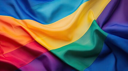 Bold LGBTQ flag as the background with its colors seamlessly blending into each other, symbolizing inclusivity and unity.