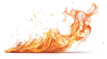 Stunning realistic fire flames PNG images on a white background