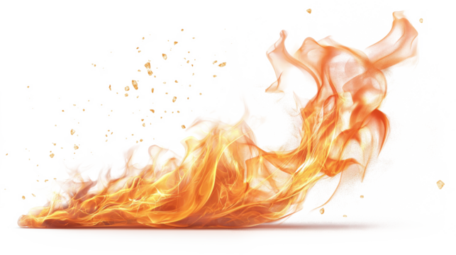 Stunning realistic fire flames PNG images on a white background