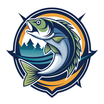 recommend clip art: Modern fish predator piranha logo