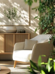 Fototapeta premium Contemporary Living Room - Sleek Interior Design