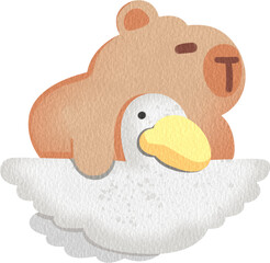 Capybara and baby animals.