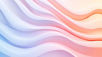 Obraz premium Elegant pastel gradient background with flowing wavy lines texture in soft pink, blue, and lavender hues for graphic design, digital art, web design, and creative projects