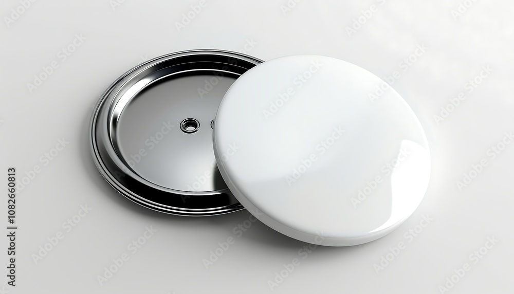 Canvas Prints white blank badge. glossy round button. pin badge